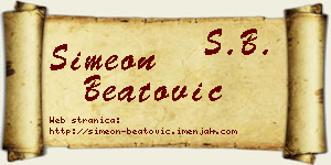 Simeon Beatović vizit kartica